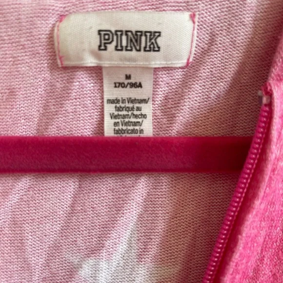 Medium lightweight VS Pink Hoodie. Pink with white stars. Light wear. - Picture 2 of 7